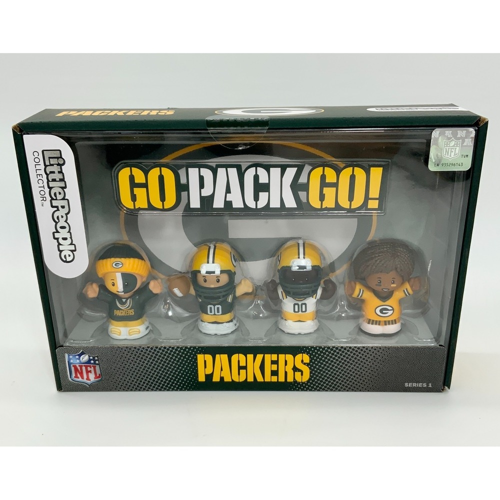 Green Bay Packer Fisher-Price Little People Collector Set Of 4 NFL Gift Fans